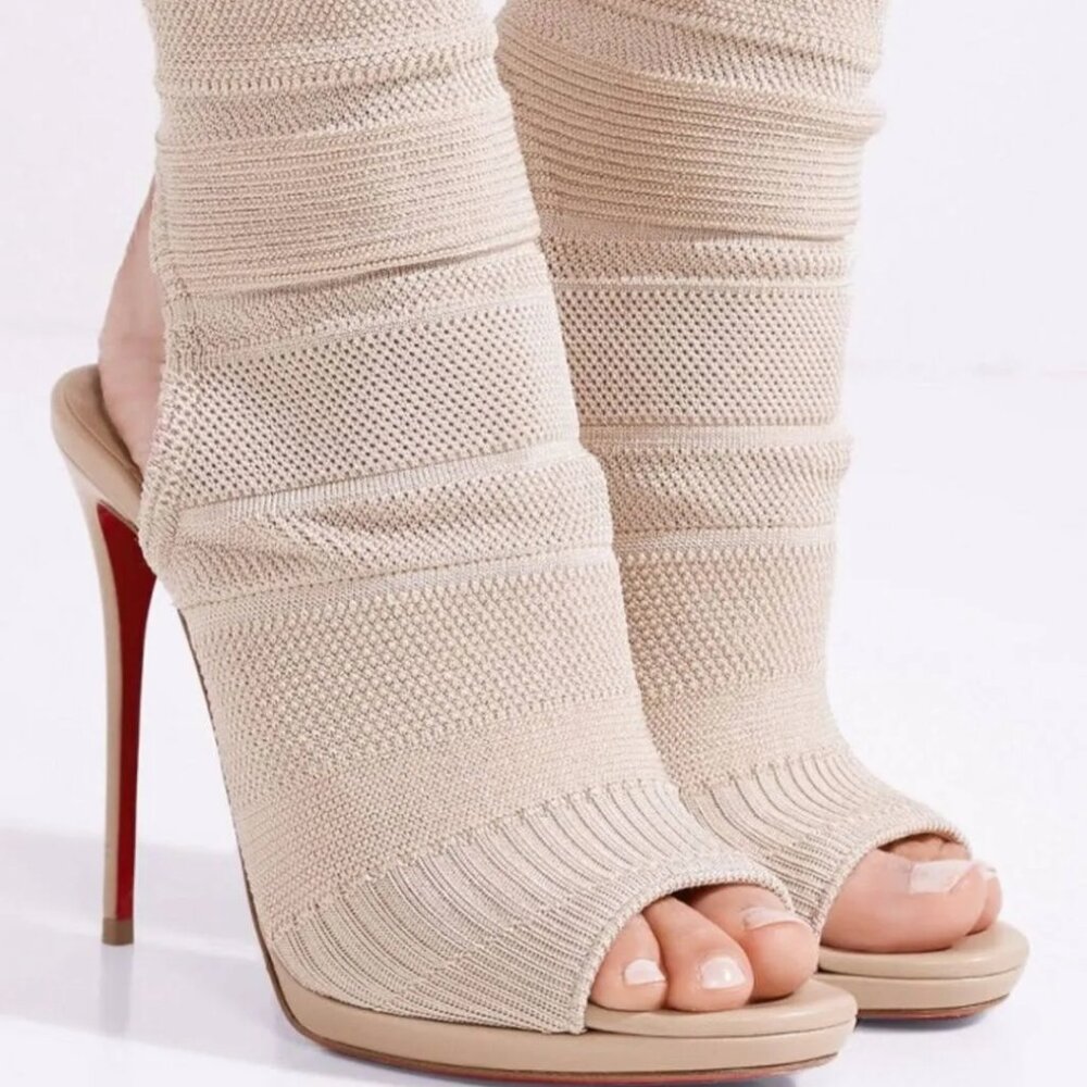 Louboutin Chemenine stretch knit booties